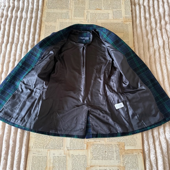 Chadwicks Navy and Green Plaid Wool Blazer - Picture 5 of 9